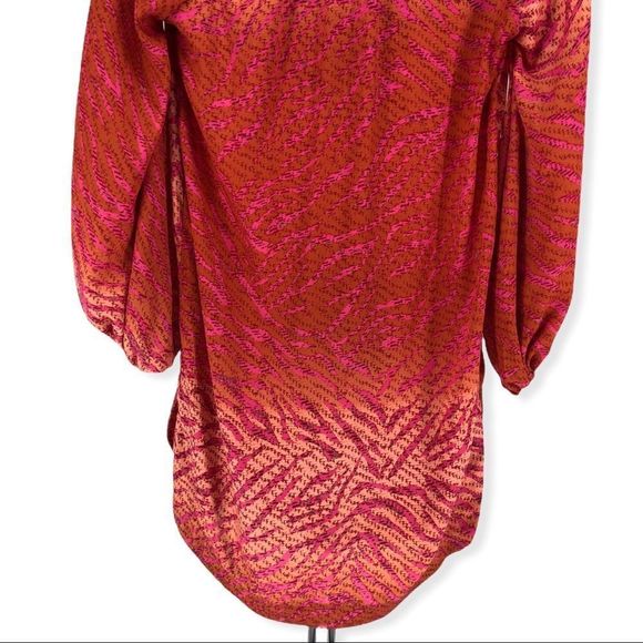 H&M Tunic Conscious Collection Orange Pink Zebra Print Coverup Dress NWT - Picture 5 of 10